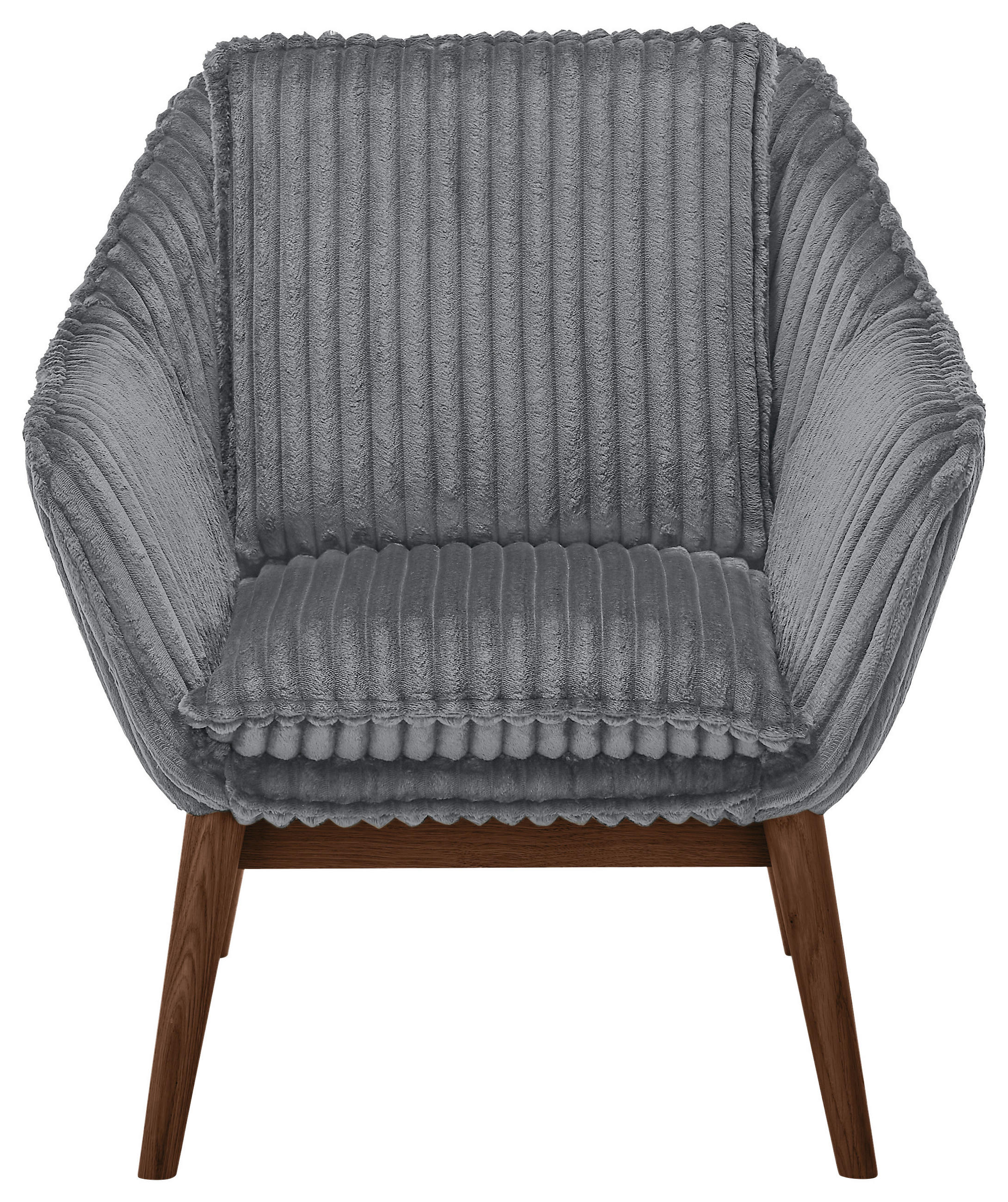 SESSEL in Cord Dunkelgrau  - Dunkelgrau/Dunkelbraun, KONVENTIONELL, Holz/Textil (77/90/85cm) - SetOne by Musterring