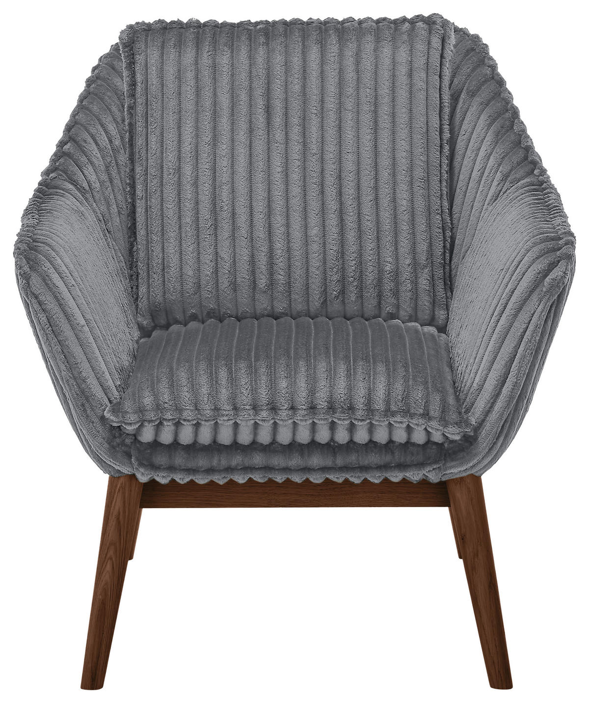 SESSEL in Cord Dunkelgrau  - Dunkelgrau/Dunkelbraun, KONVENTIONELL, Holz/Textil (77/90/85cm) - SetOne by Musterring