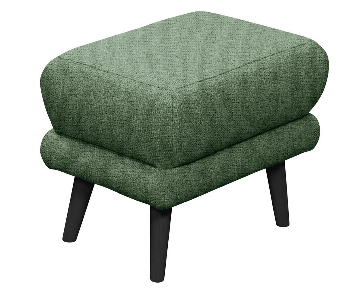 HOCKER MINA Mikrovelours Dunkelgrün  - Dunkelgrün/Schwarz, MODERN, Holz/Textil (63/43/42cm) - MID.YOU
