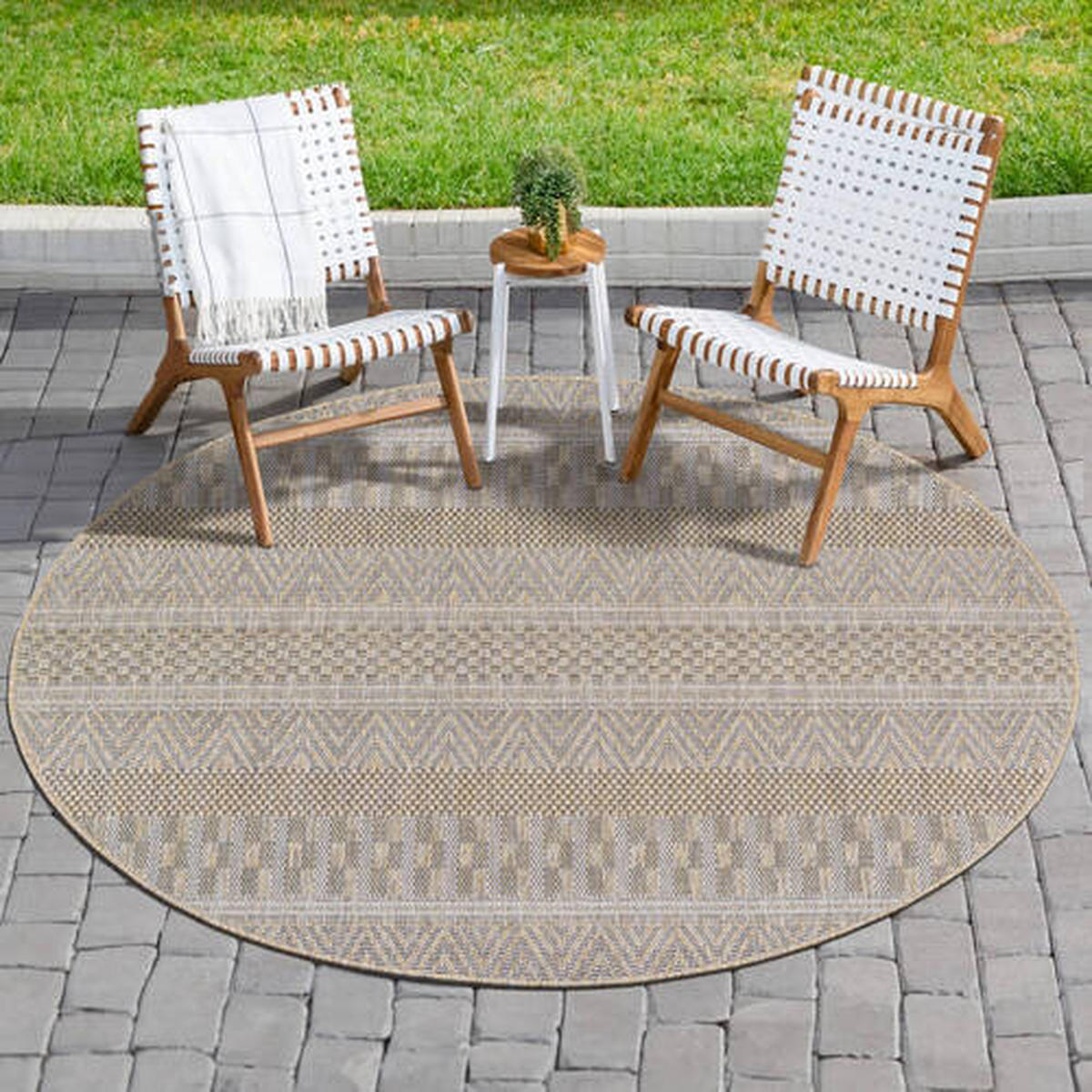 TEPIH ZA UNUTAR./VANJ. UPORAB  150/150 cm  bež  Melissa  - bež, Konvencionalno, tekstil (150/150cm)