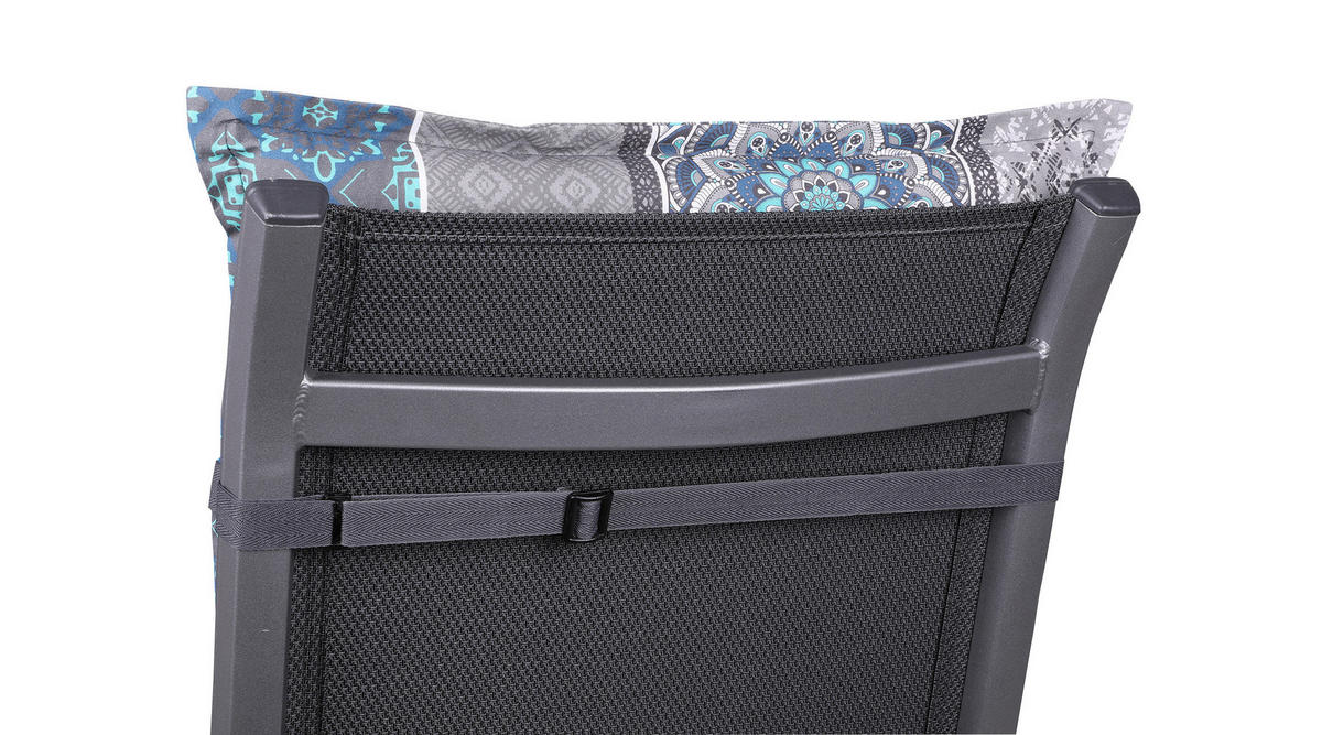 SESSELAUFLAGENSET Ornament  - Blau/Hellgrau, Basics, Textil (50/7/110cm)