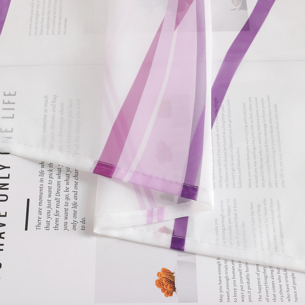 FERTIGVORHANG  transparent  140/145 cm   - Weiß Hochglanz/Violett, Basics, Textil (140/145cm) - Joyswahl