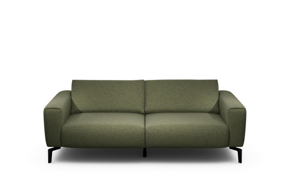 2,5-SITZER Chenille Waldgrün  - Waldgrün/Schwarz, Design, Textil/Metall (220/86/86-94cm) - SENSOO