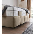 BOXSPRINGBETT 180/200 cm,  in Beige, Matratze, Topper, motorische Verstellbarkeit, Fernbedienung, unterschiedliche Matratzenhärtegrade je Bettseite, H2 + H3 = mittel + fest  - Beige/Schwarz, KONVENTIONELL, Kunststoff/Textil (180/200cm) - Voleo