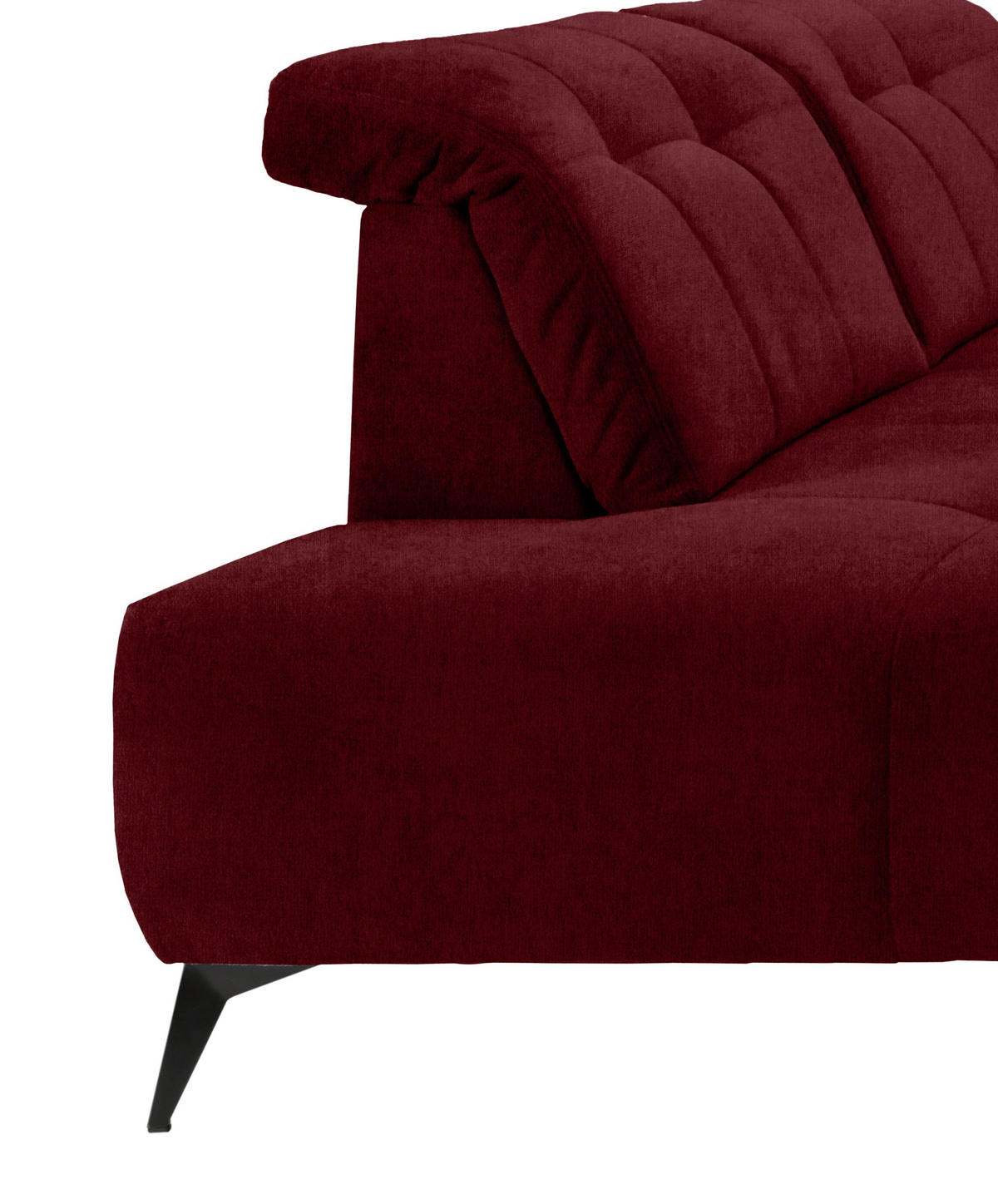 WOHNLANDSCHAFT in Mikrofaser Bordeaux  - Bordeaux/Schwarz, Modern, Textil/Metall (200/337/180cm) - Livetastic