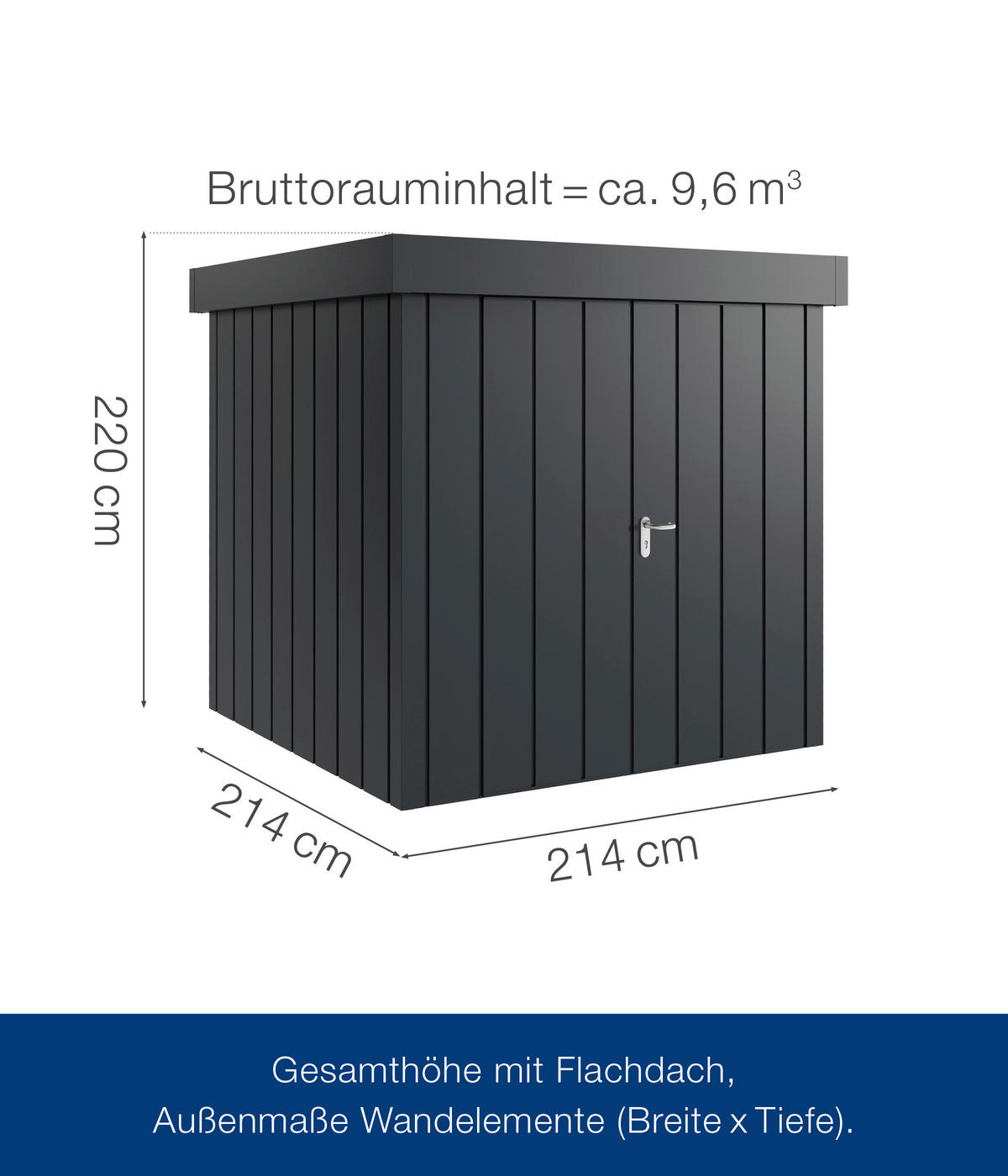 GERÄTEHAUS 229/220/229 cm  - Anthrazit, Basics, Metall (229/220/229cm) - Hörmann