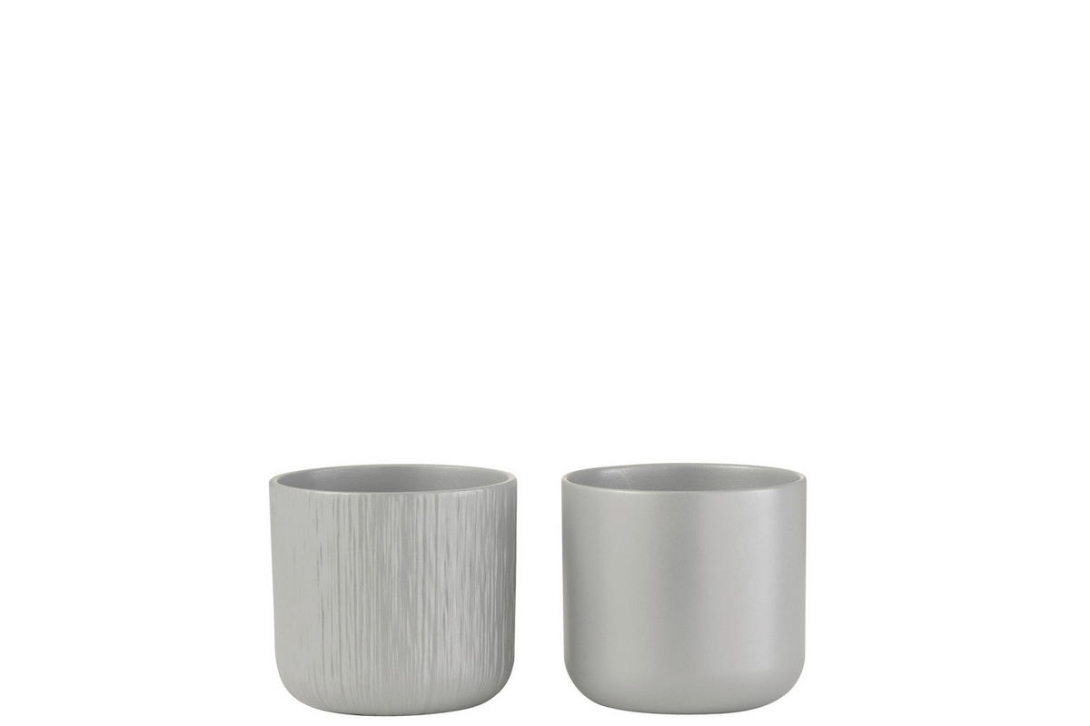 ÜBERTOPF - Grau, Basics, Keramik (13,5/13,5/12,5cm)