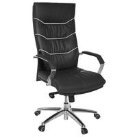 FORGÓSZÉK  bőrhatású textil fekete  - króm/fekete, Design, műanyag/bőr (60/126/55cm) - MID.YOU