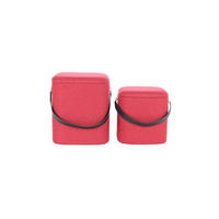 SADA TABURETŮ,  - černá/červená, Basics, textil/plast (29,5+35,5cm)