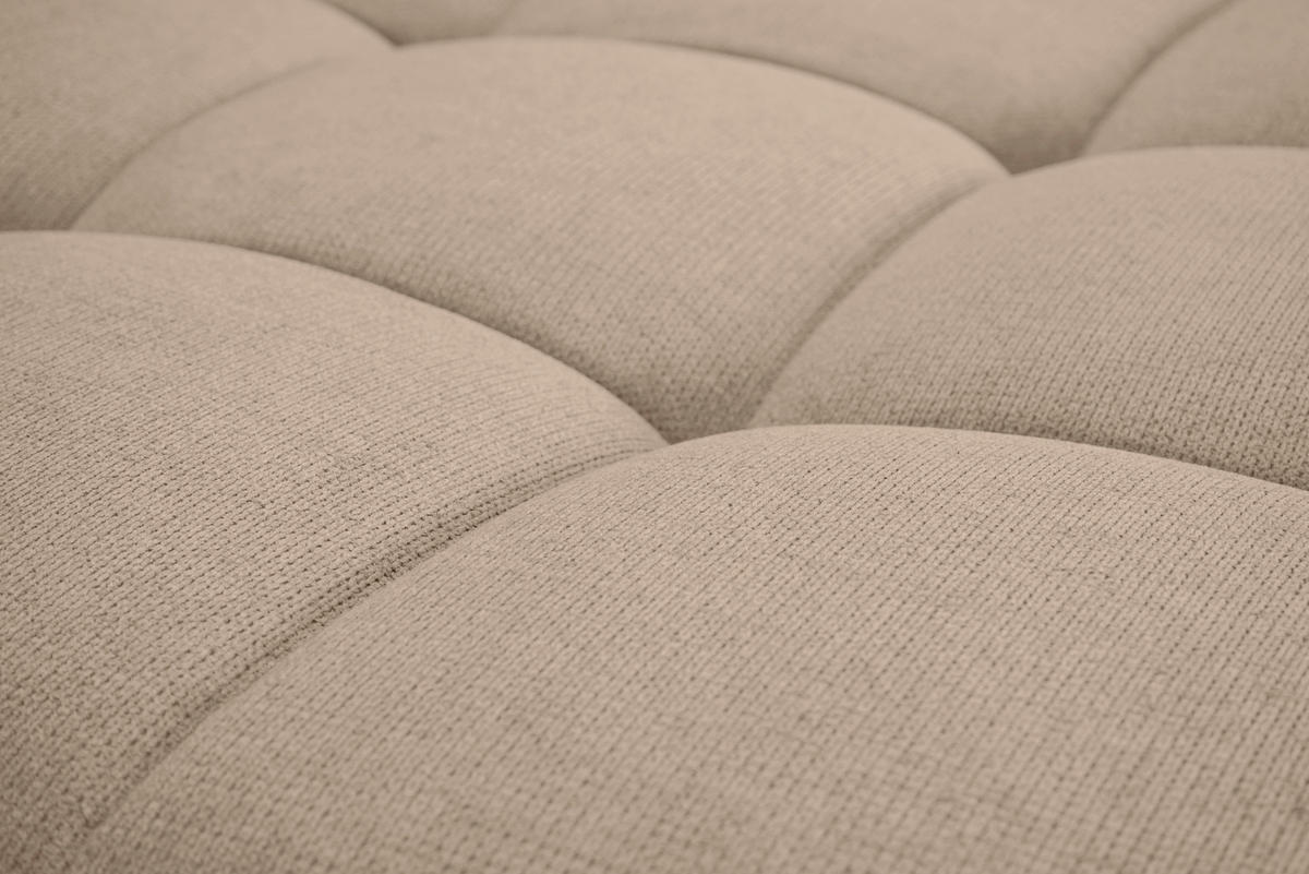 ECKSOFA in Flachgewebe, Mikrofaser Taupe  - Taupe/Chromfarben, Design, Kunststoff/Textil (312/198cm) - Livetastic
