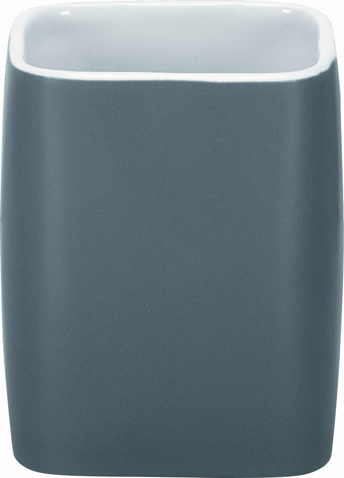 ZAHNPUTZBECHER Cubic  - Anthrazit, Basics, Keramik (7,6/9,5cm) - Kleine Wolke