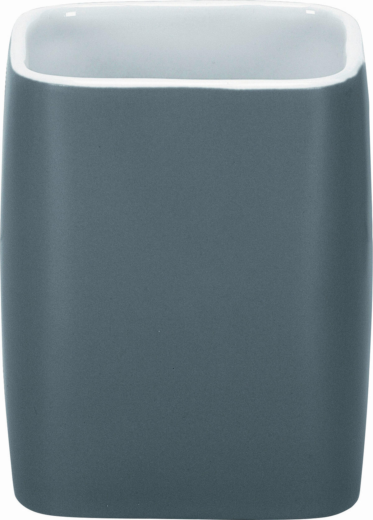ZAHNPUTZBECHER Cubic  - Anthrazit, Basics, Keramik (7,6/9,5cm) - Kleine Wolke