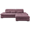 ECKSOFA Brombeere Chenille  - Chromfarben/Brombeere, Design, Textil/Metall (300/196cm) - Livetastic