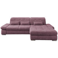 ECKSOFA Brombeere Chenille  - Chromfarben/Brombeere, Design, Textil/Metall (300/196cm) - Livetastic