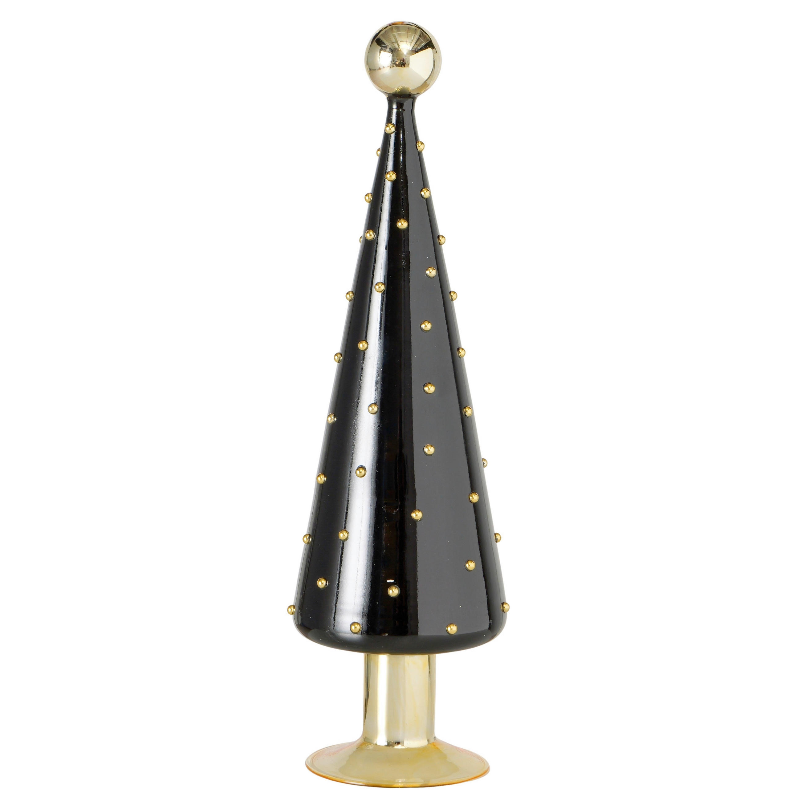 DEKOBAUM  - Goldfarben/Schwarz, Basics, Glas (10/34cm) - Boltze Home