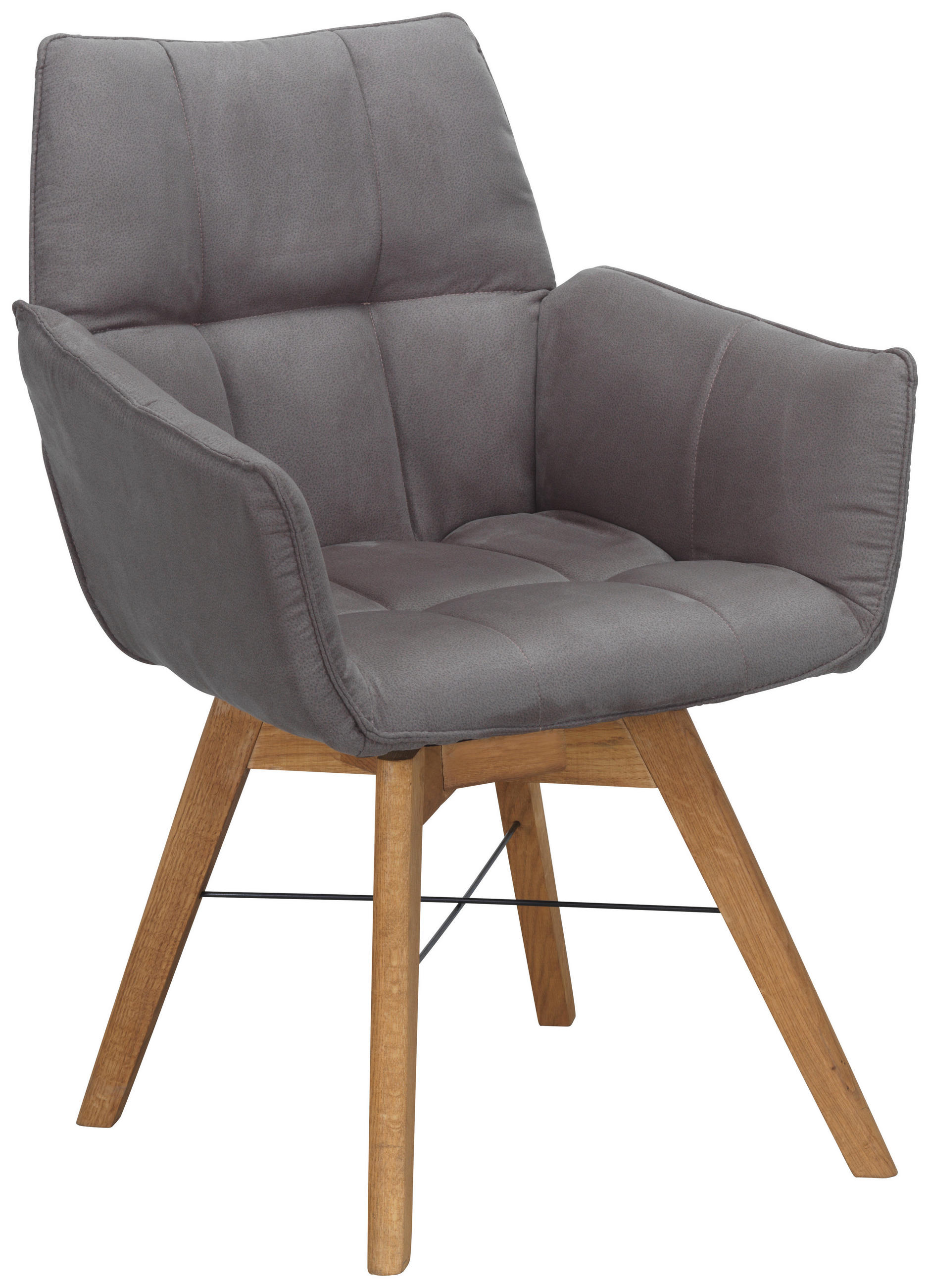 ARMLEHNSTUHL  Typenauswahl, inklusive Armlehnen, abwischbar, Sitzfläche 180° drehbar Flachgewebe  - Wildeiche/Eichefarben, Design, Holz/Textil (61/87/63cm) - Waldwelt