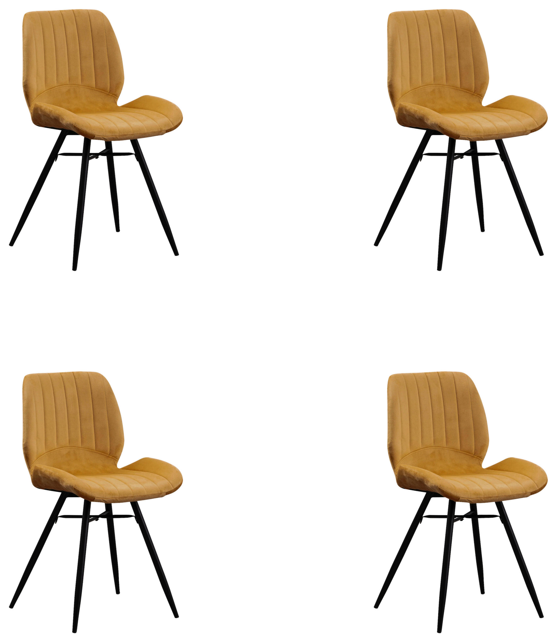 Mid.you Stuhl-Set Gelb 47x82x55 cm