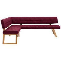 ECKBANK 155/225 cm  in Dunkelrot  - Eichefarben/Dunkelrot, KONVENTIONELL, Holz/Textil (155/225cm) - Dieter Knoll