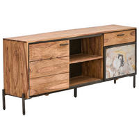 SIDEBOARD  in 180/77/40 cm  - Sheeshamfarben/Grau, KONVENTIONELL, Holz/Stein (180/77/40cm) - Livetastic
