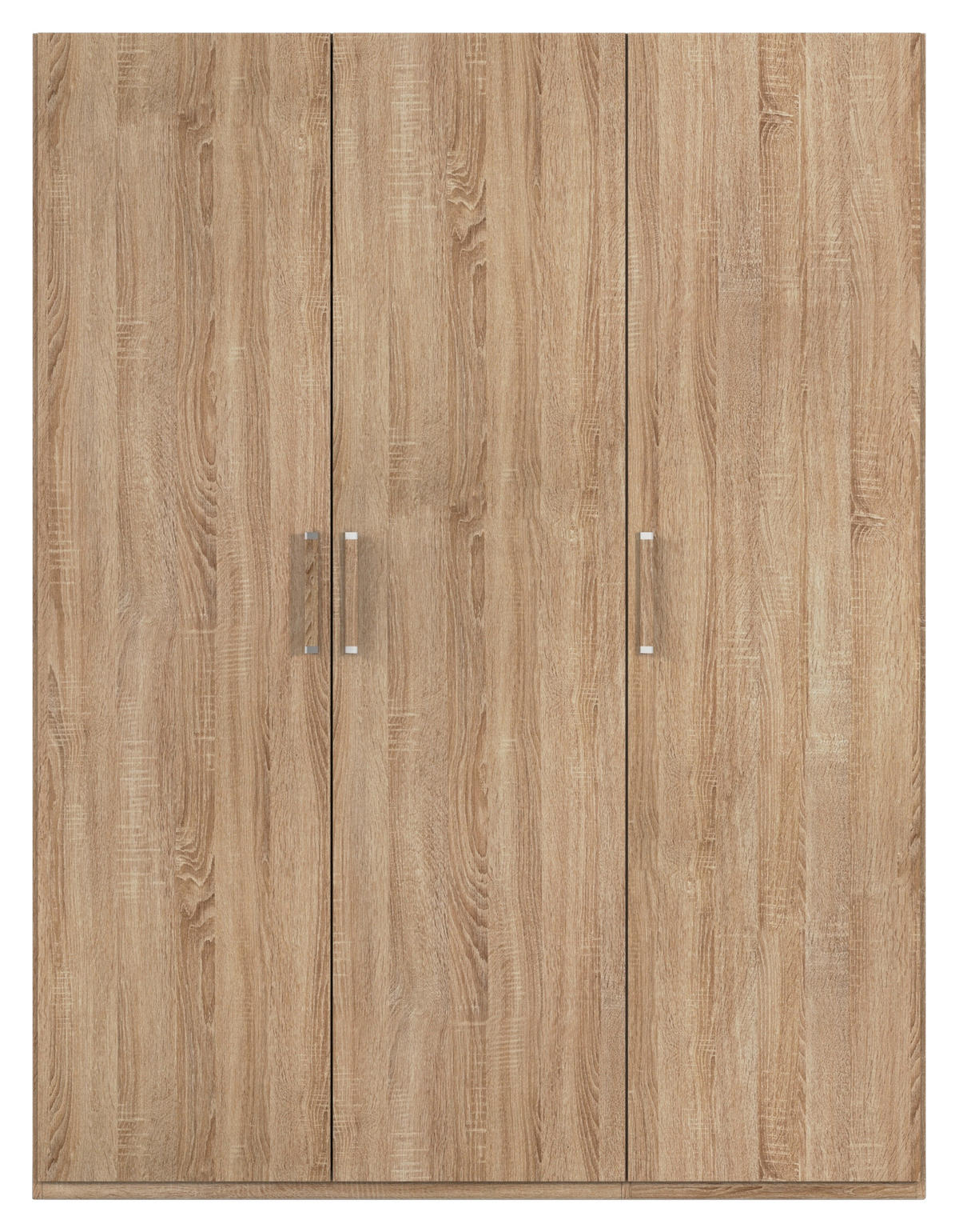 DREHTÜRENSCHRANK 151/197/60 cm 3-türig Sonoma Eiche  - Silberfarben/Sonoma Eiche, Design, Holzwerkstoff/Kunststoff (151/197/60cm) - Novel