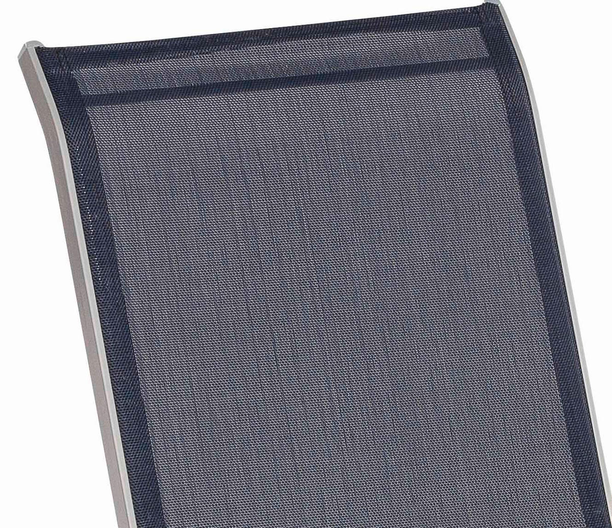 GARTENSTUHL Aluminium Dunkelblau  - Silberfarben/Dunkelblau, ROMANTIK / LANDHAUS, Textil/Metall (56/97/76cm) - Gardenson