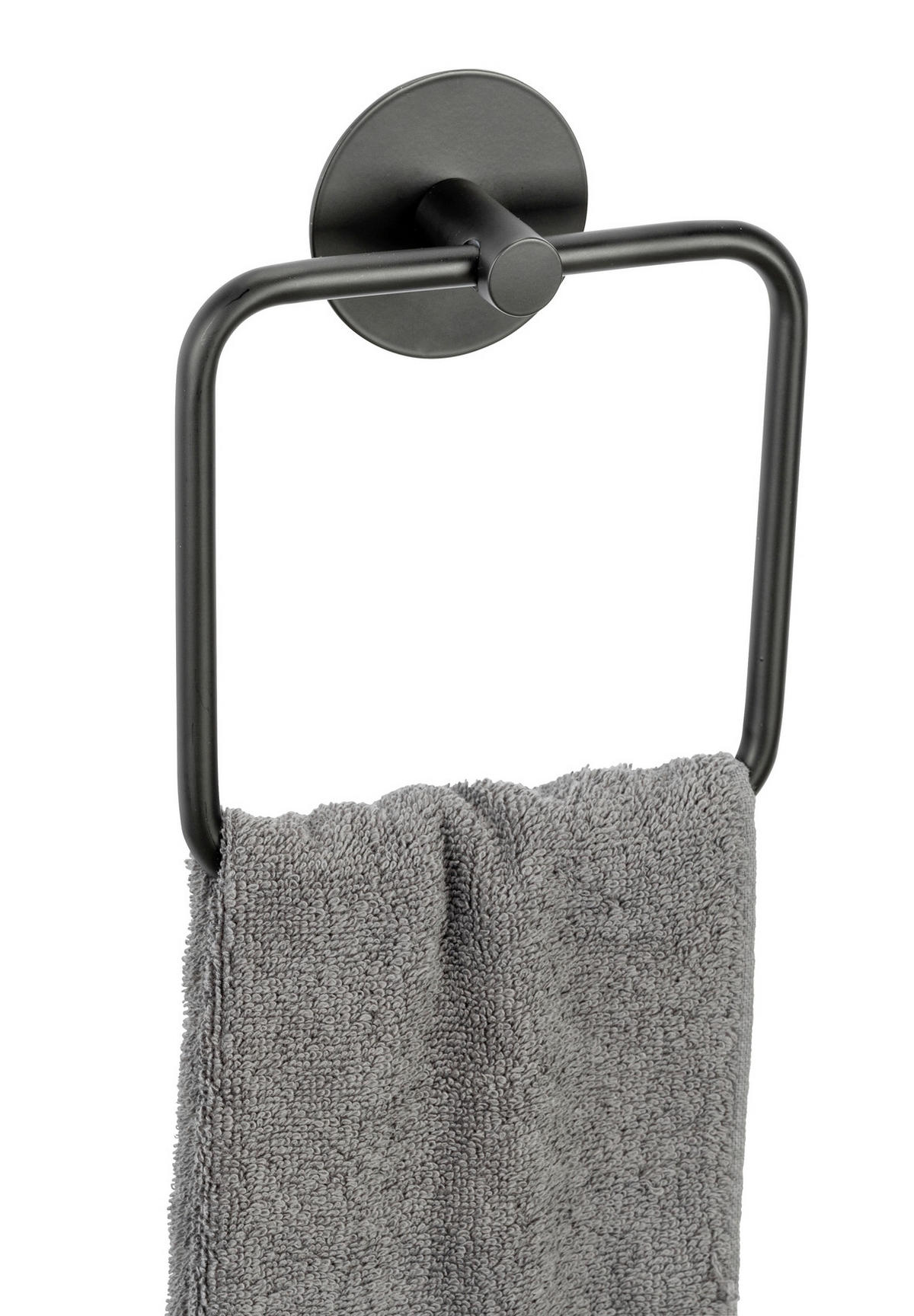 HANDTUCHHALTER 15,5/18,5/4,5 cm  - Schwarz, KONVENTIONELL, Metall (15,5/18,5/4,5cm) - Schöner Wohnen