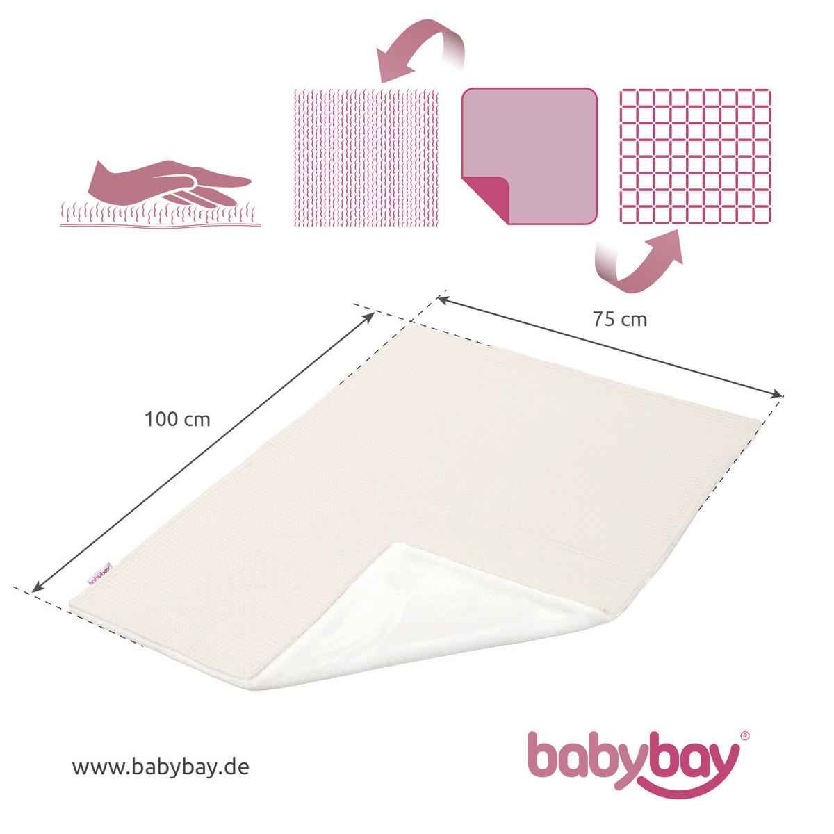 SCHMUSEDECKE  100/75 cm  - Weiß, Basics, Textil (100/75cm) - Babybay