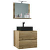 BADEZIMMER 3-teilig  in 61 cm  - Honigeiche/Schwarz, Modern, Glas/Keramik (61cm) - MID.YOU