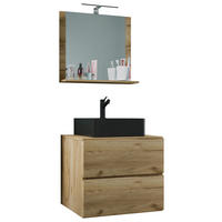 BADEZIMMER 3-teilig  in 61 cm  - Honigeiche/Schwarz, Modern, Glas/Keramik (61cm) - MID.YOU