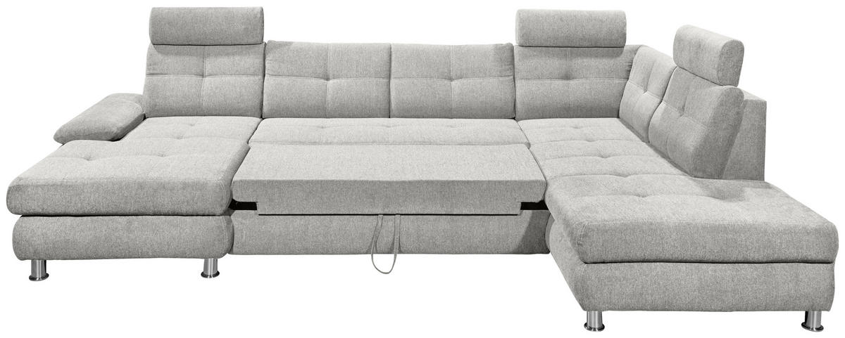 WOHNLANDSCHAFT in Webstoff Silberfarben  - Silberfarben, Modern, Kunststoff/Textil (177/349/233cm) - MID.YOU