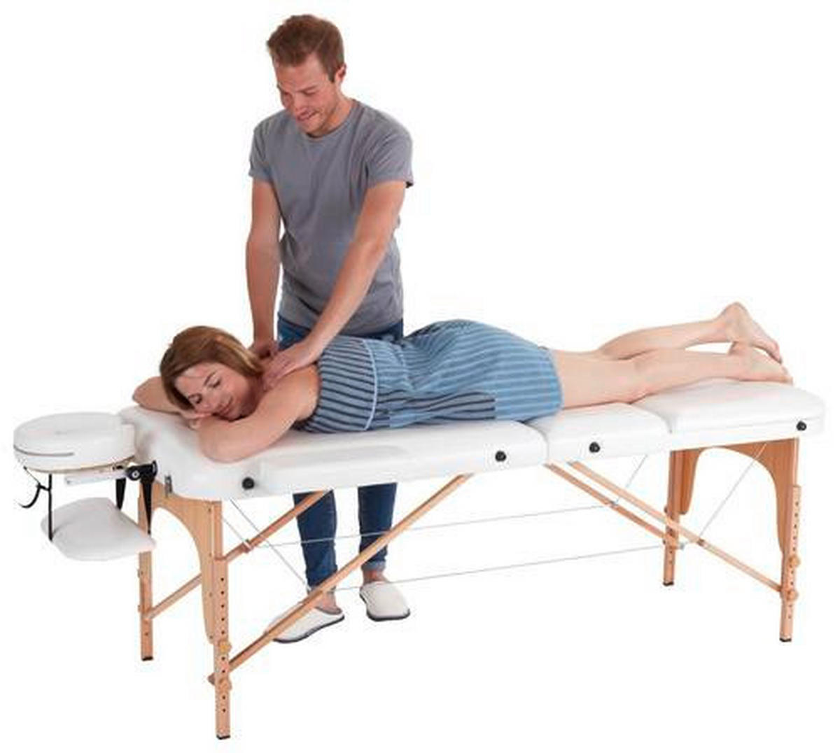 MASSAGELIEGE - Weiß, Trend, Holz/Holzwerkstoff (185/70/62-85cm) - Novel