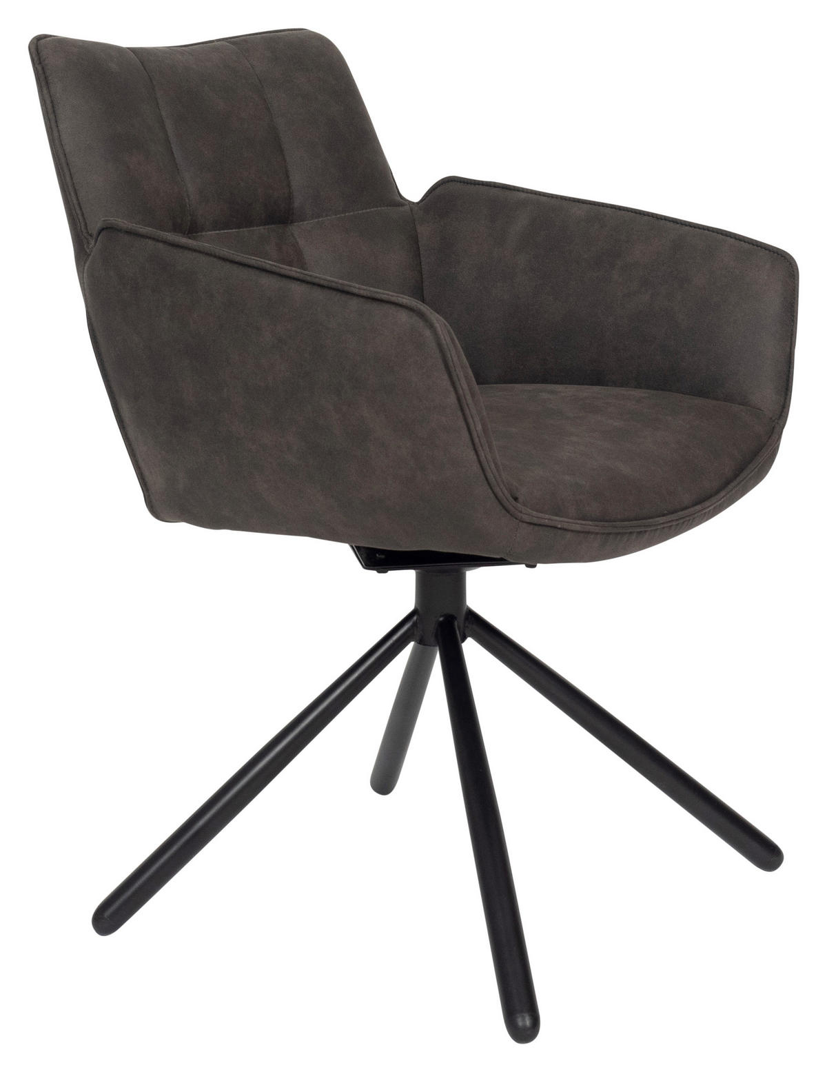 ARMLEHNSTUHL  in Mikrofaser  - Schwarz/Grau, Design, Textil/Metall (60/84/65cm) - SetOne by Musterring