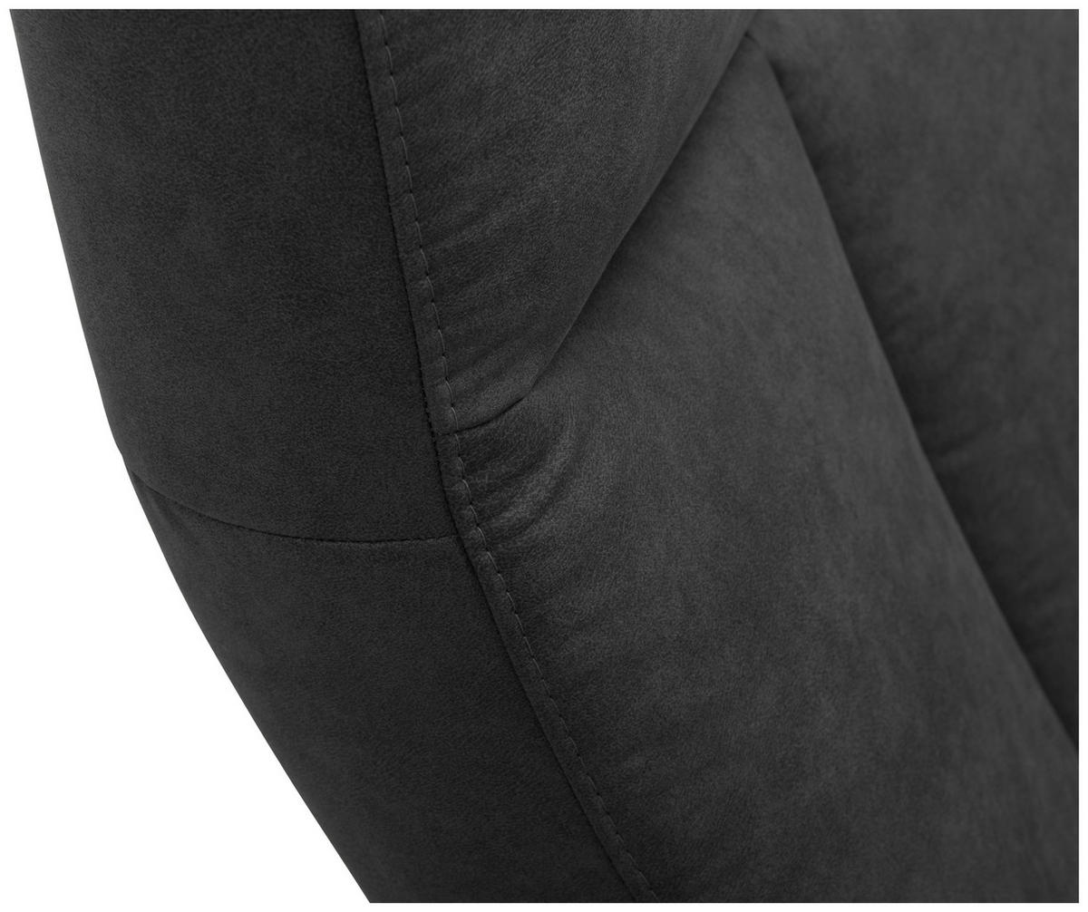 RELAXSESSEL Echtleder Relaxfunktion, Fußteilverstellung    - Silberfarben/Schwarz, Design, Leder/Metall (74/101/84cm) - Welnova