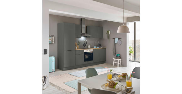 KÜCHENBLOCK   in Graphitfarben  - Schwarz/Graphitfarben, Basics, Holzwerkstoff/Metall (270/211/60cm) - Xora