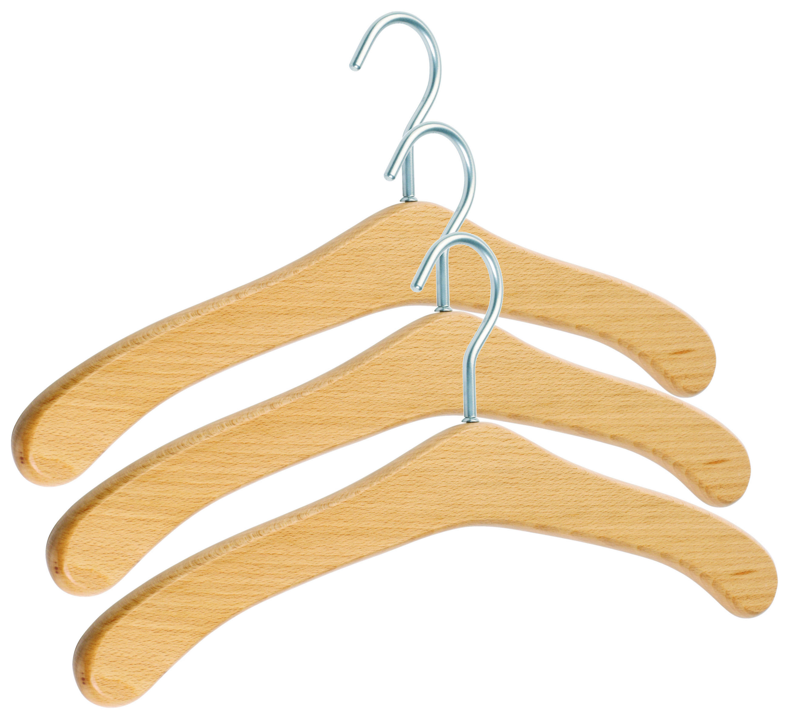 KLEIDERBÜGELSET 3-TEILIG 45 cm Holz  - Buchefarben, KONVENTIONELL, Holz (45cm)