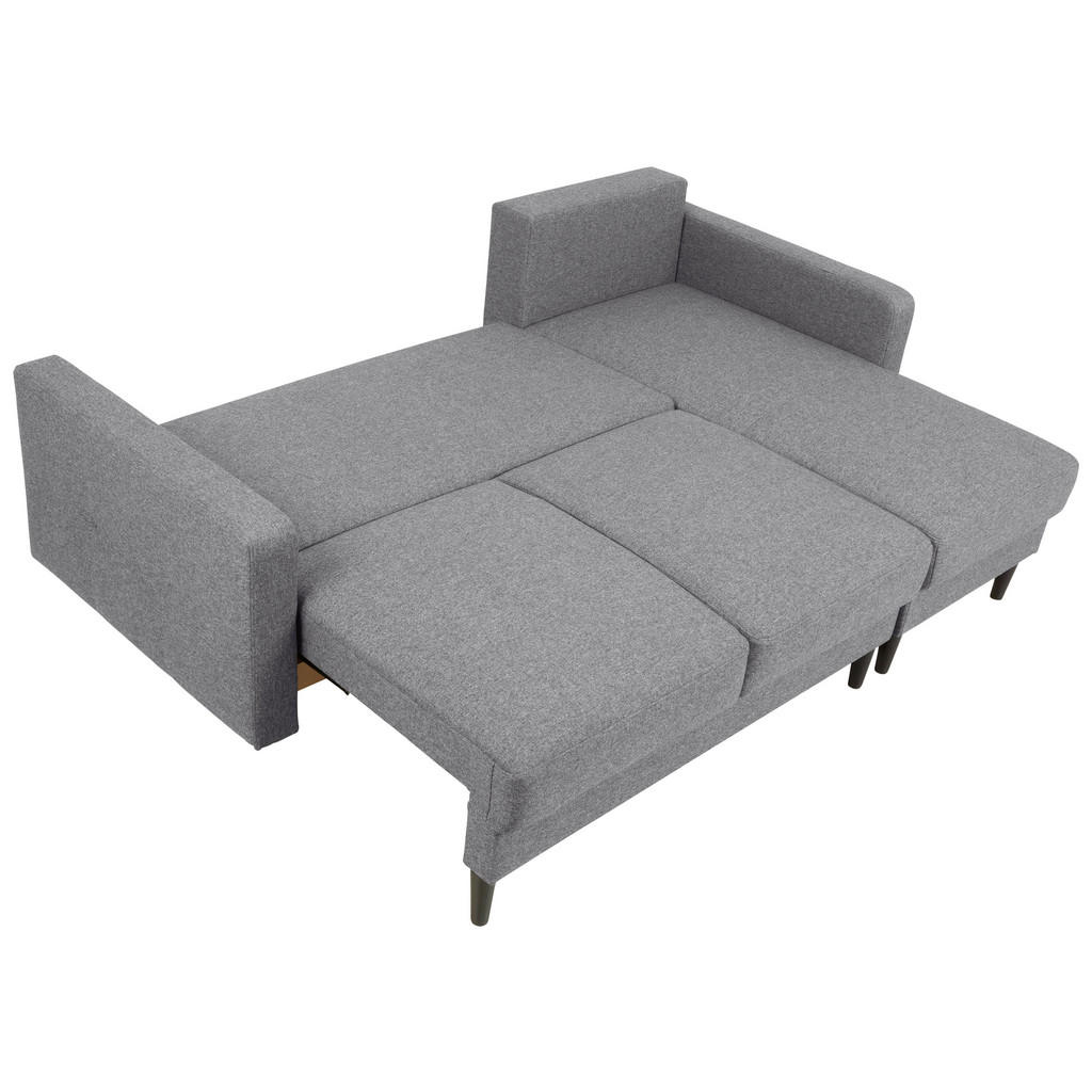 Thumbnail - Mid.you Ecksofa, Dunkelgrau, Textil, Eiche, 2-Sitzer, Füllung: Polyetherschaumkern, seitenverkehrt montierbar, L-Form, 2...