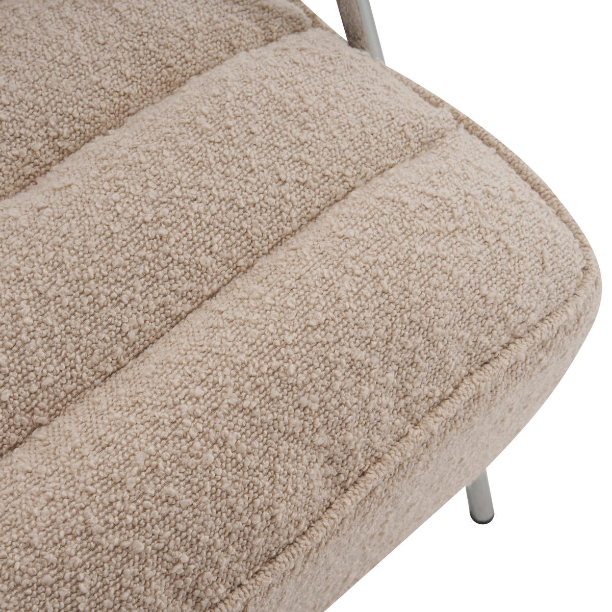 SESSEL Bouclé Beige    - Ecru/Beige, MODERN, Holz/Textil (60/73/76cm) - MID.YOU