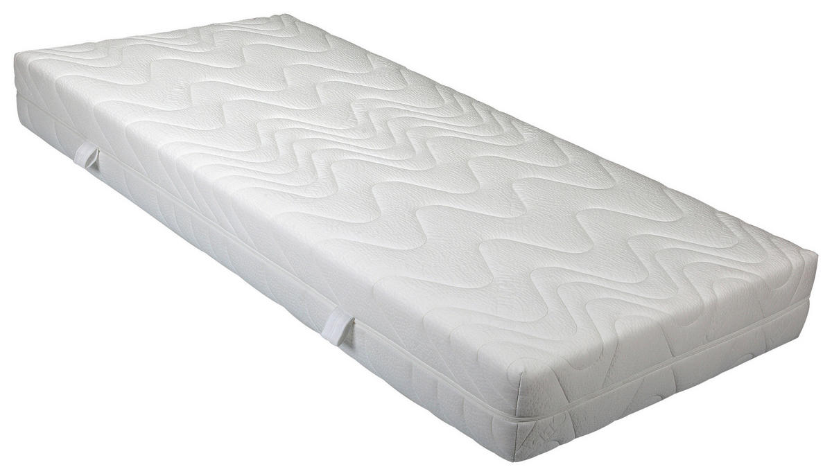 GELSCHAUMMATRATZE 80/200 cm Höhe ca. 22 cm 7 -Zonen - Weiß, Basics, Textil (80/200cm) - Beco