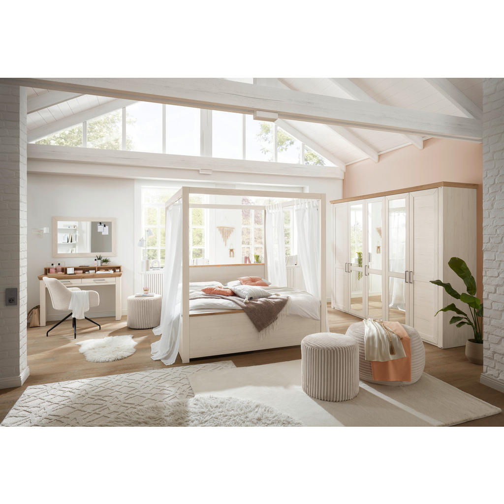 Thumbnail - SetOne by Musterring Himmelbett, Weiß, Eiche Artisan, 140x200 cm, in verschiedenen Größen erhältlich, Schlafzimmer, Bett...