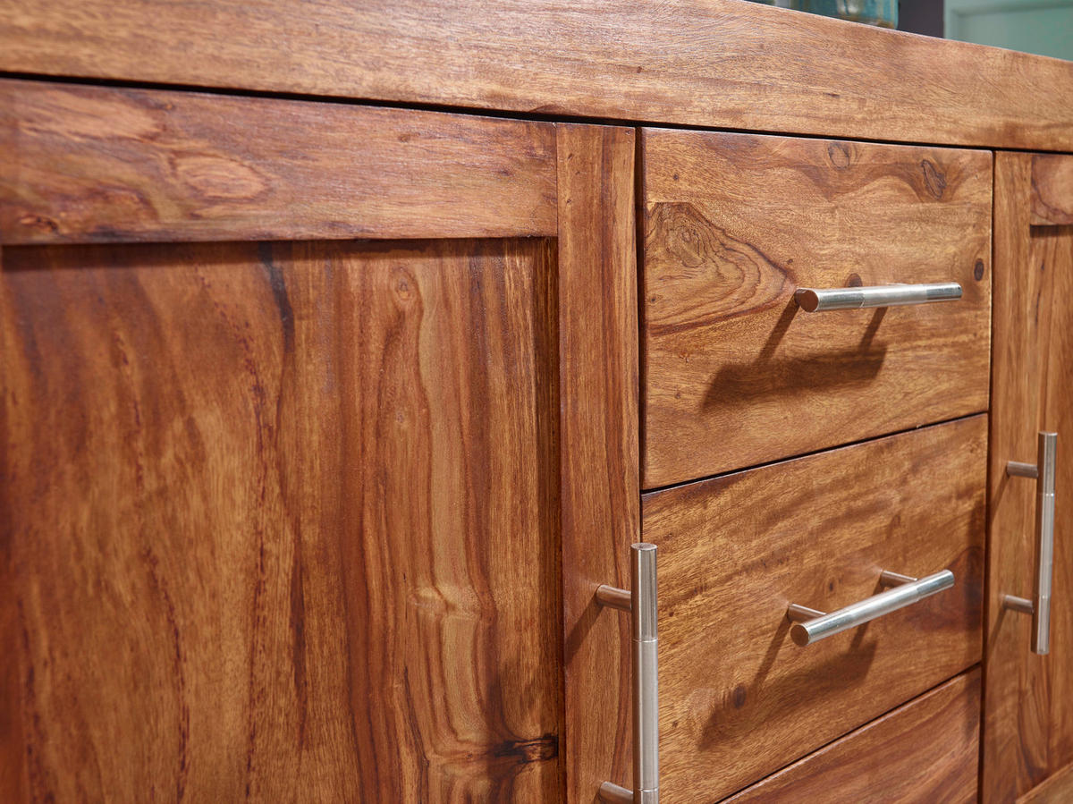 SIDEBOARD  in 118/70/40 cm  - Silberfarben/Sheeshamfarben, Design, Holz/Metall (118/70/40cm) - MID.YOU