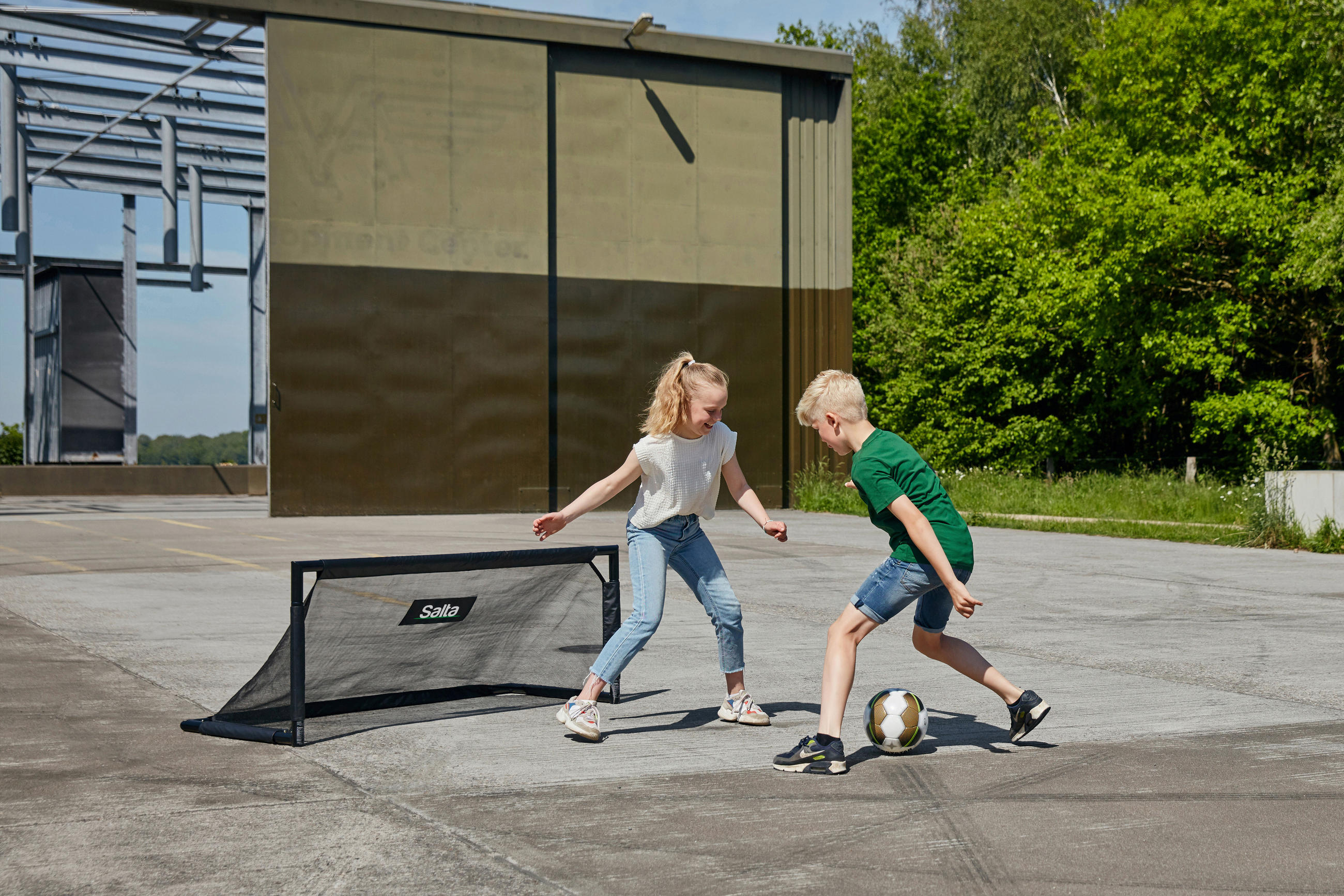 FUßBALLTOR - Schwarz, KONVENTIONELL, Metall (150/60/60cm) - Salta