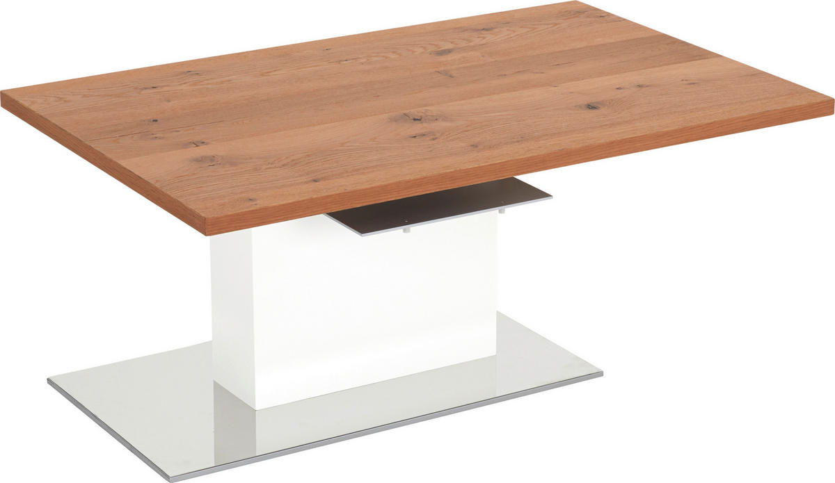 COUCHTISCH in Metall, Holzwerkstoff 100/65/41 cm  - Eichefarben/Weiß, Design, Holzwerkstoff/Metall (100/65/41cm) - Invivus