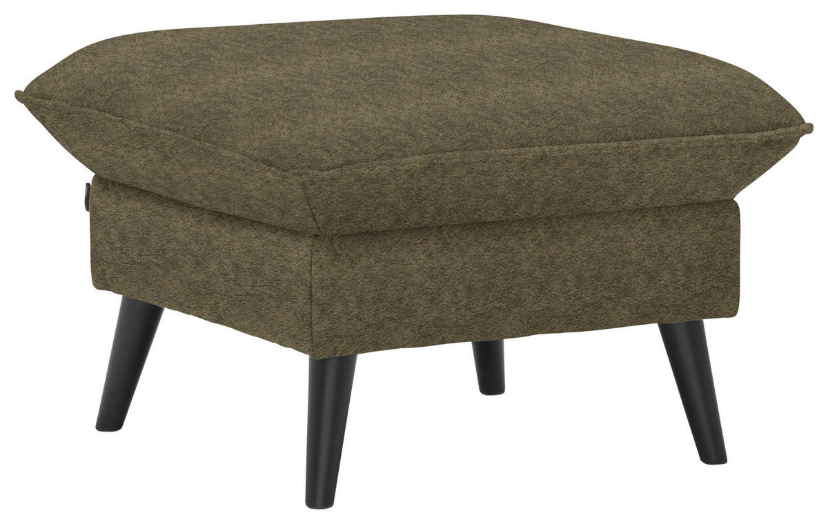 HOCKER in Textil Olivgrün  - Schwarz/Olivgrün, Design, Holz/Textil (63/44/63cm) - Carryhome