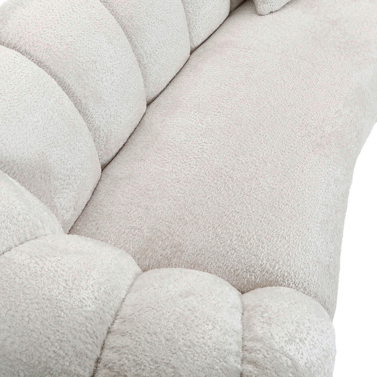 BIGSOFA in Chenille Creme  - Creme/Schwarz, KONVENTIONELL, Kunststoff/Textil (248/78/112cm) - Carryhome