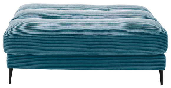 HOCKERBANK in Textil Petrol  - Petrol/Schwarz, Design, Textil/Metall (120/43/90cm) - Dieter Knoll