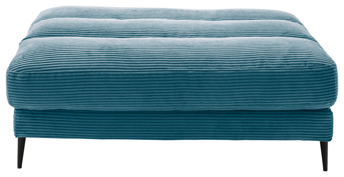 HOCKERBANK in Textil Petrol  - Petrol/Schwarz, Design, Textil/Metall (90/83/125cm) - Dieter Knoll