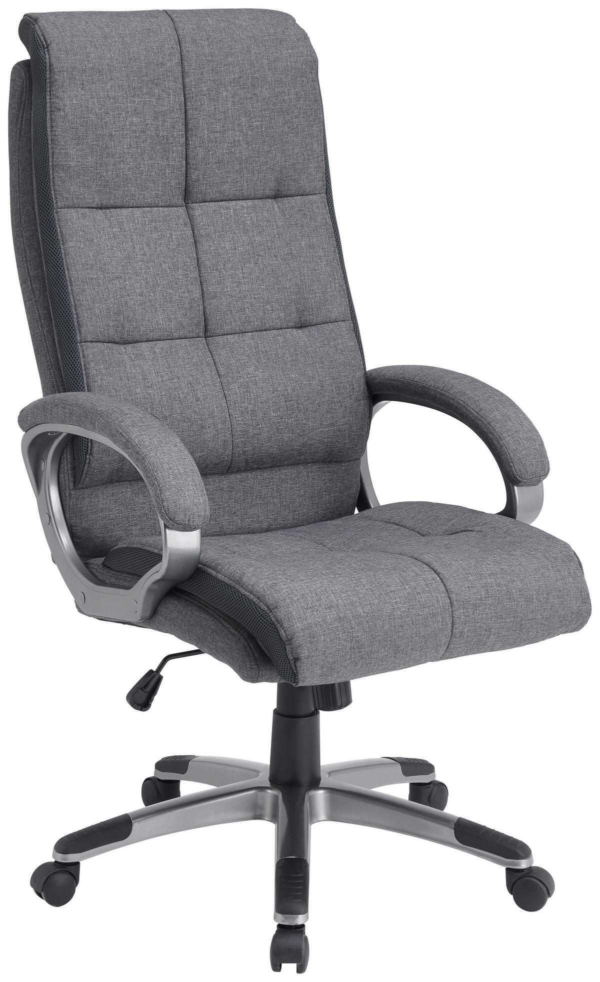 Scaun Directorial, țesătură, gri, gri închis - gri închis/negru, Konventionell, plastic/metal (66/122-132/78cm) - Xora