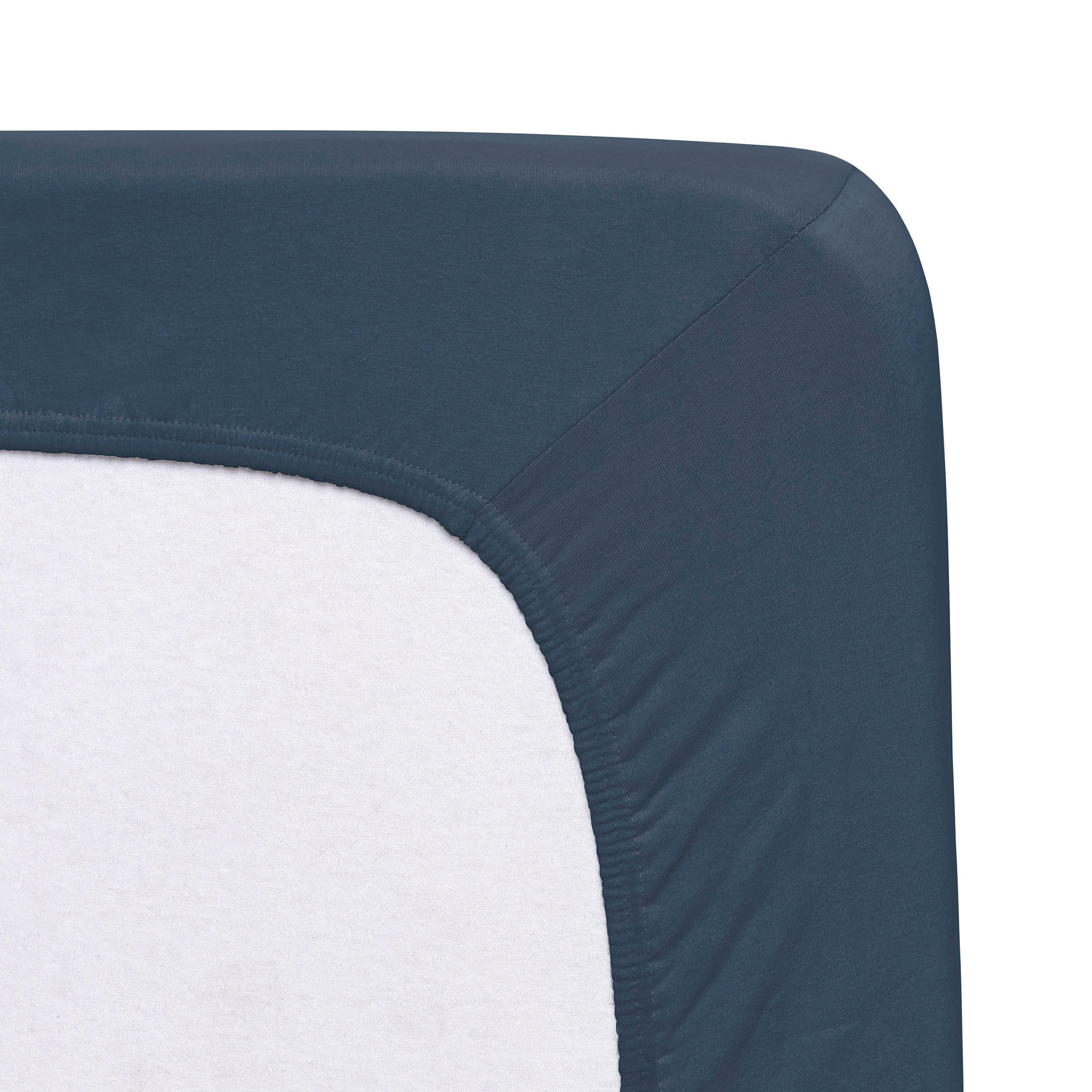 SPANNLEINTUCH 90-100/200-220 cm Jersey  - Dunkelblau, Basics, Textil (90-100/200-220cm) - Florella