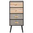 KOMMODE , 38/84,7/29 cm, 4 Schublade(n)  - Multicolor/Schwarz, Trend, Holz/Holzwerkstoff (38/84,7/29cm) - Carryhome