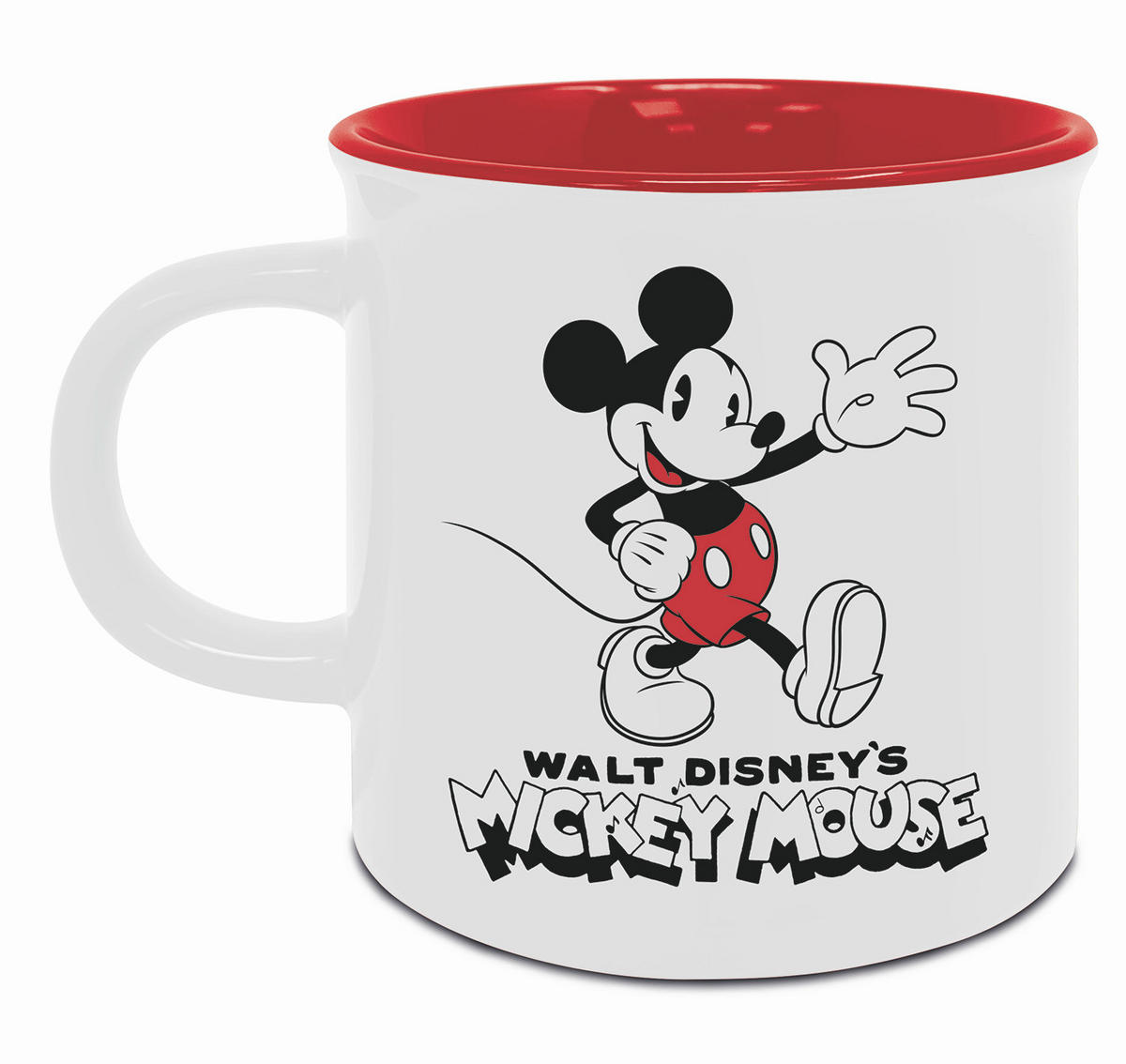 KAFFEETASSE Mickey Mouse 315 ml  - Rot/Schwarz, Basics, Keramik (8,5/8,5cm) - Disney